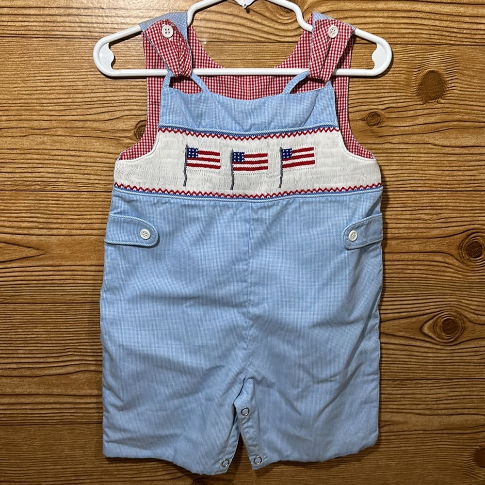 Mom & Me 12 months Smocked Flag Jon Jon